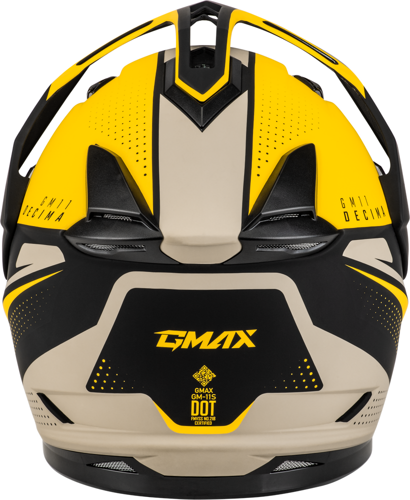 GMAX GM-11 Decima Helmet - Matte Black/Yellow/Grey