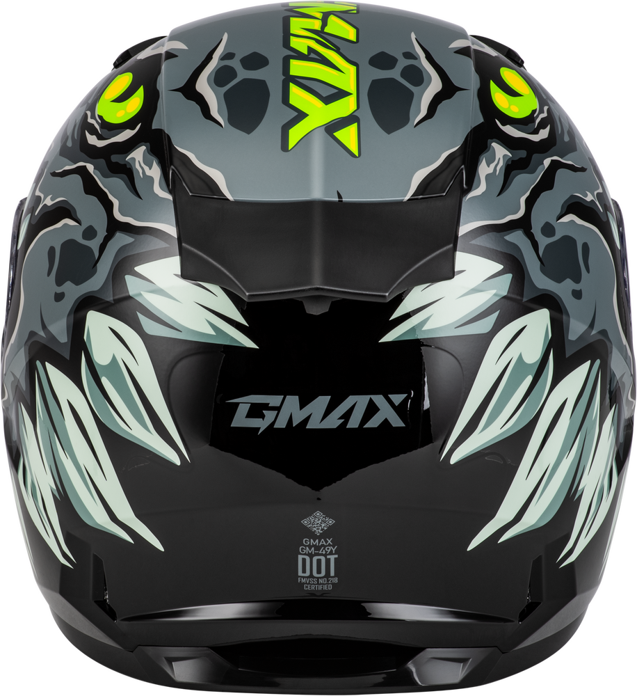 gmax youth motorcycle helmets GMAX Youth GM-49Y Beasts Snow Helmet Dark Silver/Black / Ym