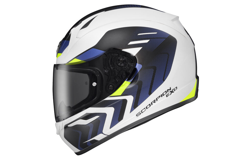 Scorpion EXO-R320 Alchemy Helmet White/Blue/Hi-Viz 2XL Scorpion EXO-R320 Alchemy Helmet White/Blue/Hi-Viz 2XL
