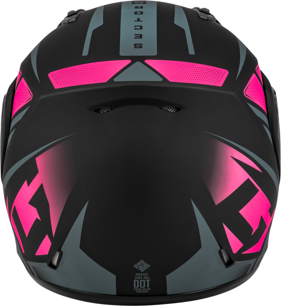 black and pink snowboard helmet Gmax MD-04 Modular Snow Helmet Sector Matte Black Pink