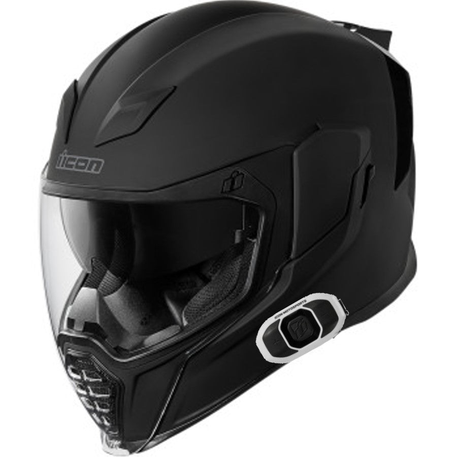 Icon Airflite Motorcycle Helmet - Matt Black (Rubatone) / 53-54cm