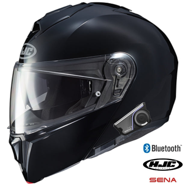 HJC i90 Helmet Sena 60S Bluetooth Headset Gloss Black