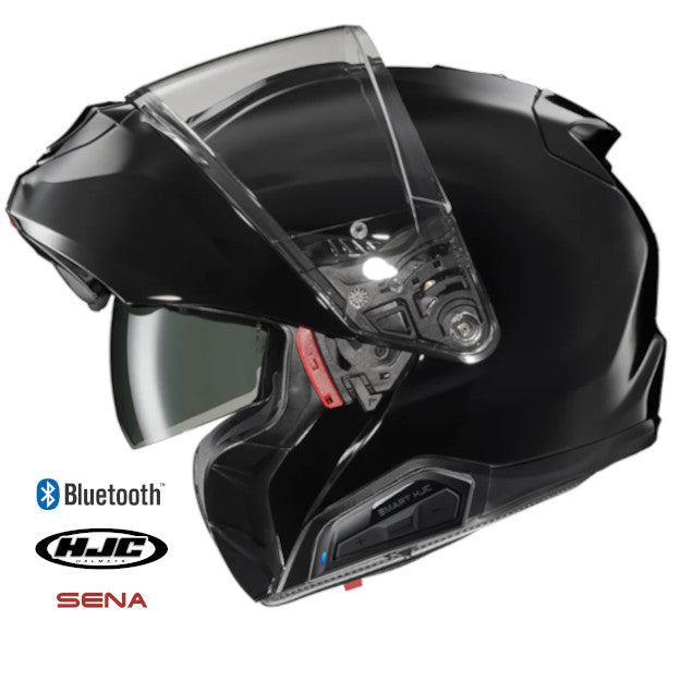 HJC RPHA 91 Bluetooth Helmet Gloss Black 11b Installed