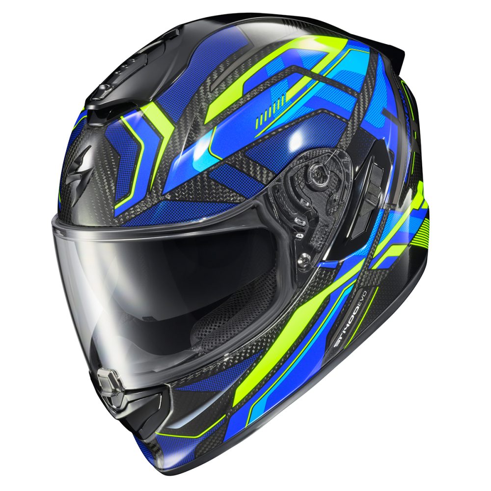 scorpion exo 390 helmet EXO ST1400 Evo Carbon Helmet Hex Matte Blue XL