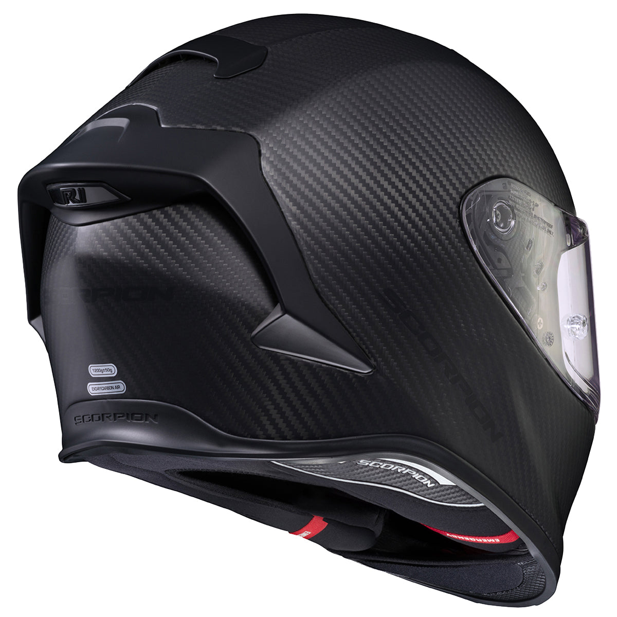 Scorpion EXO-R1 Air Full Face Bluetooth Helmet Carbon Matte Black –  HelmetCountry.com