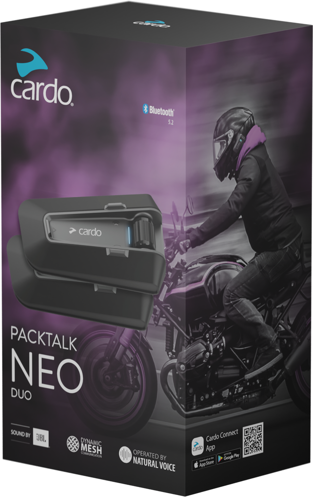 Cardo PACKTALK Edge Motorcycle Bluetooth Communication System Headset  Intercom - Single Pack, Black
