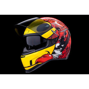Icon Airform MIPS Brozak Motorcycle Helmet - Yellow Red / 63-64cm