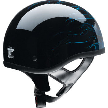 blue flame motorcycle helmet Z1R CC Beanie Helmet - Hellfire - Blue