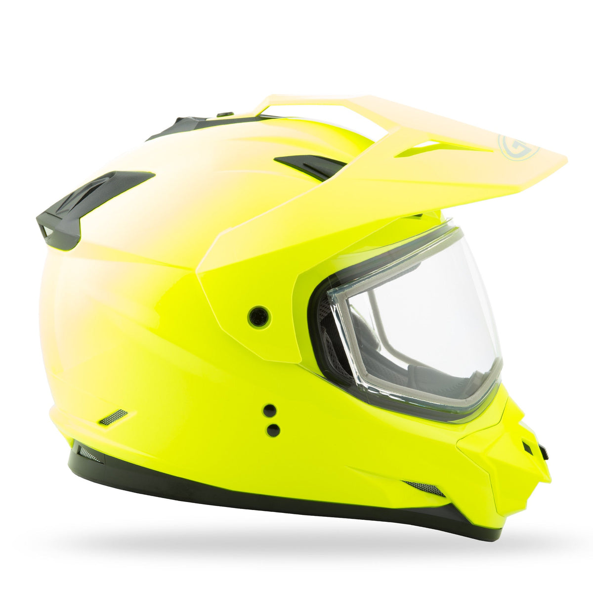 Gmax GM11S Dual Sport Snow Helmet Hi Vis Yellow Electric Shield