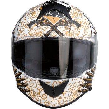 Z1R Warrant Helmet - Sombrero - White/Gold