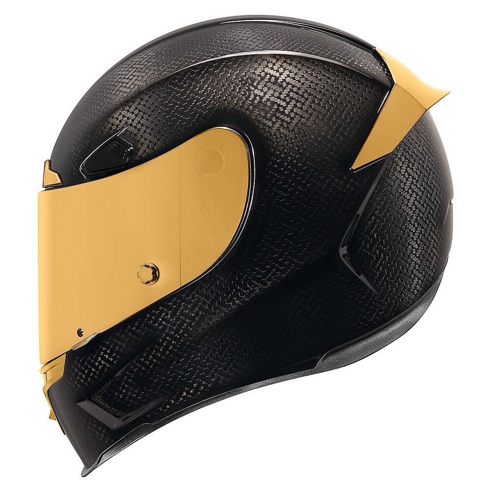 icon airframe pro warbird black full face helmet Icon Airframe Pro Carbon Motorcycle Helmet - Black Gold / 65-66cm