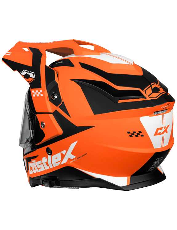 Castle X CX200 Dual Sport Wrath Electric Snowmobile Helmet Matte Flo Orange 3XL