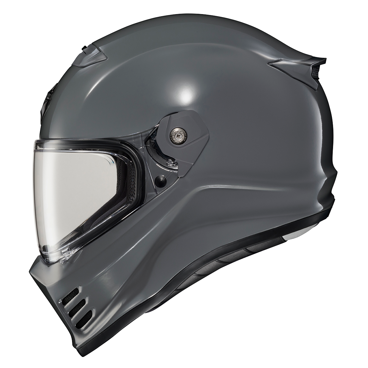 chrome open face motorcycle helmet Scorpion EXO Covert FX Full Face Helmet Cement Grey / SM