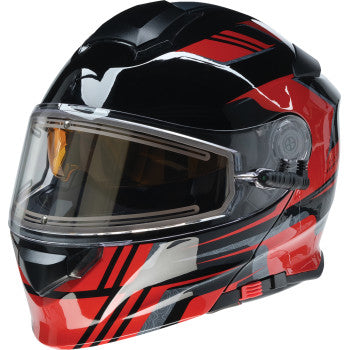 Z1R Solaris Modular Snow Helmet First Tracks Black/Red Electric Shield