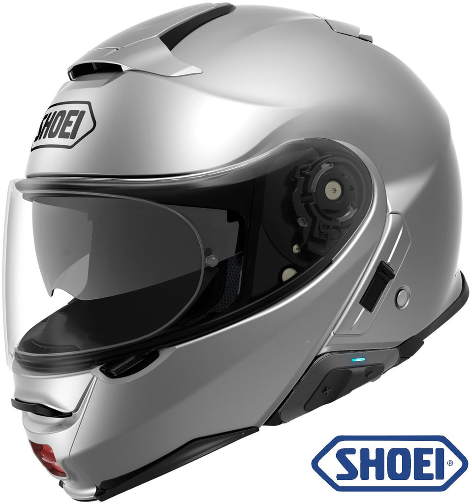 Shoei Neotec II Modular Bluetooth Helmet Silver SRL Installed