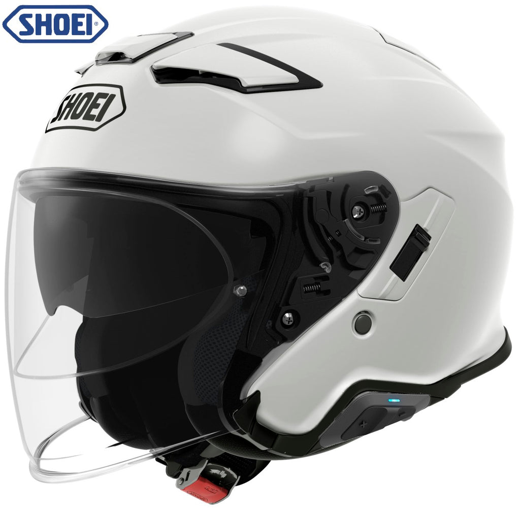 Shoei J-Cruise II Bluetooth Helmet Gloss White SRL Installed