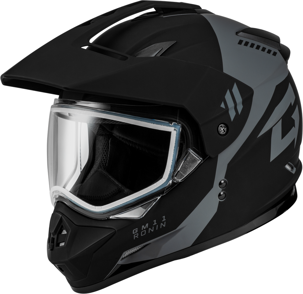 Gmax GM-11S Ronin Snow Helmet Black Dual Lens