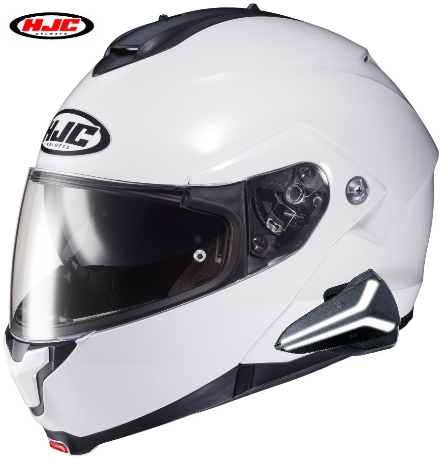 HJC C91 Helmet Sena Smart 20B Bluetooth Headset Gloss White