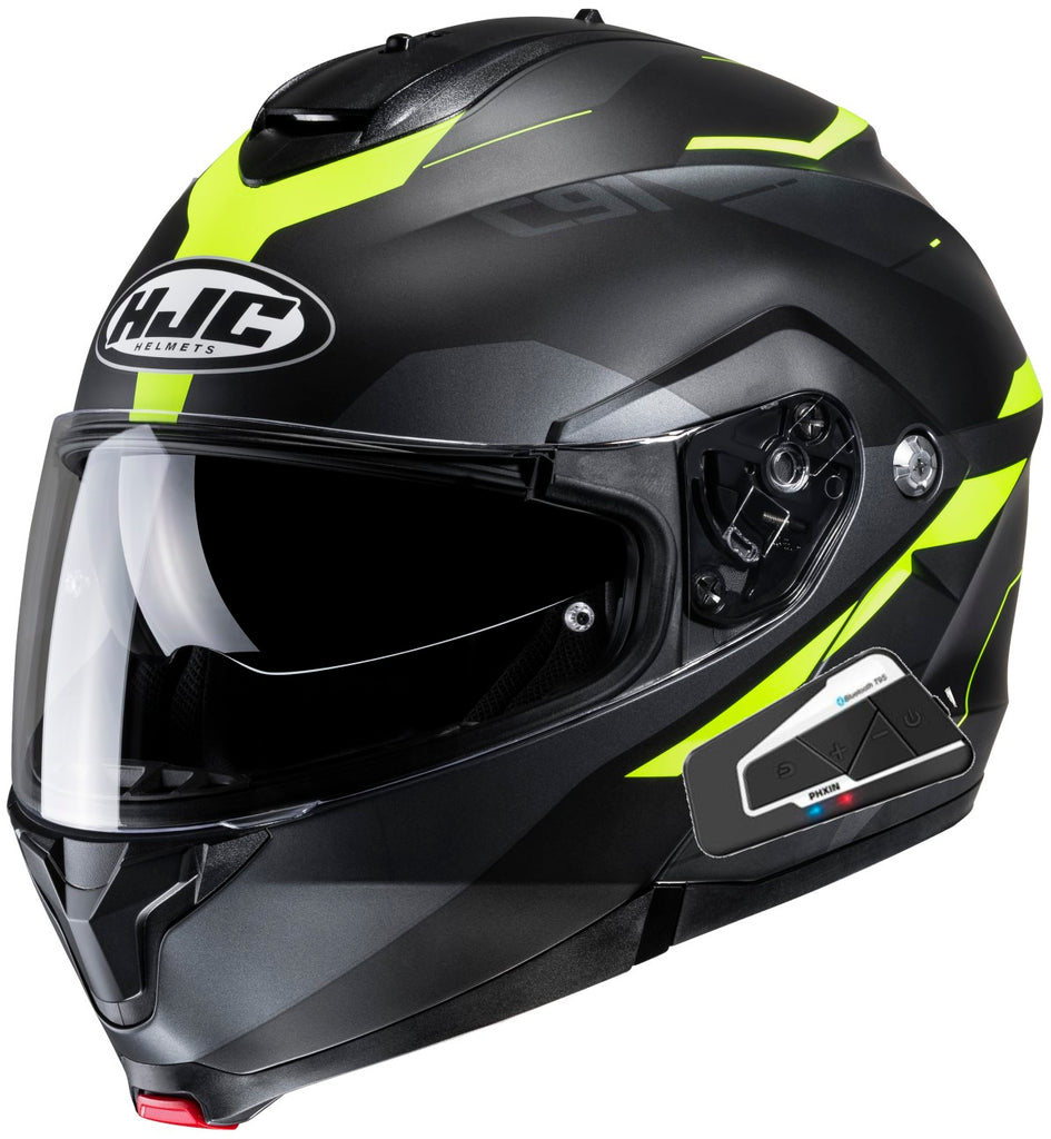 HJC C91 Helmet T9S Bluetooth Karan Graphic MC-3HSF Hi Vis