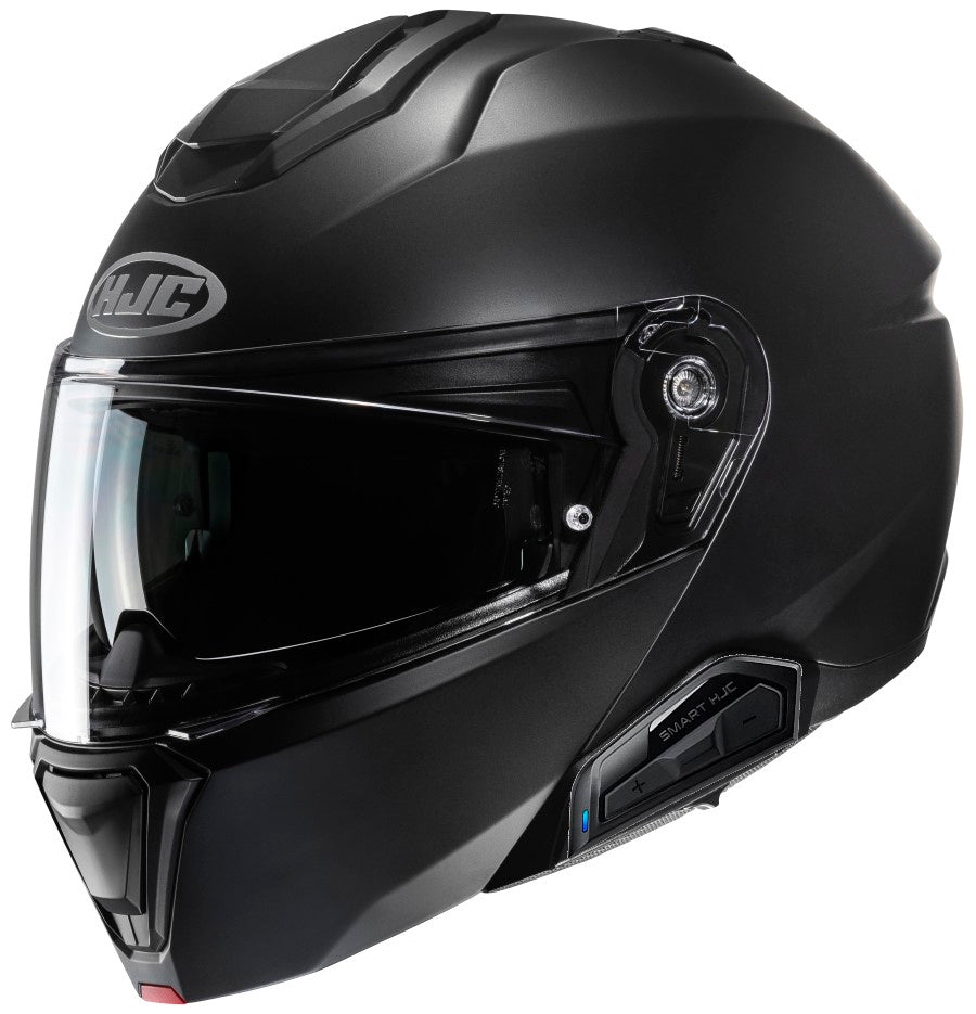 HJC i91 Modular Bluetooth Helmet Matte Black 21b installed