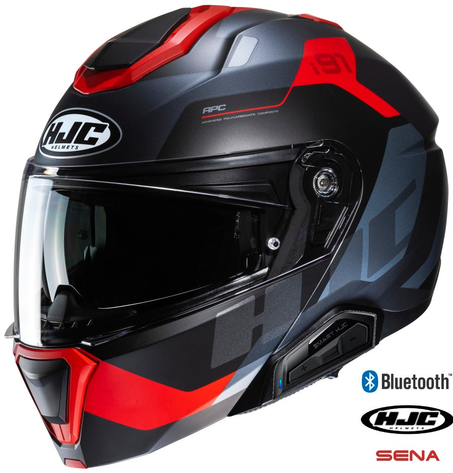 HJC i91 Modular Bluetooth Helmet Carst MC-1SF 11b installed