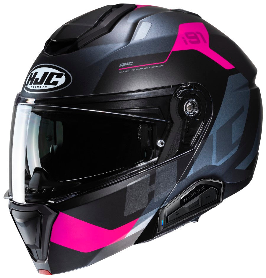 HJC i91 Modular Bluetooth Helmet Carst MC-8SF 21b installed