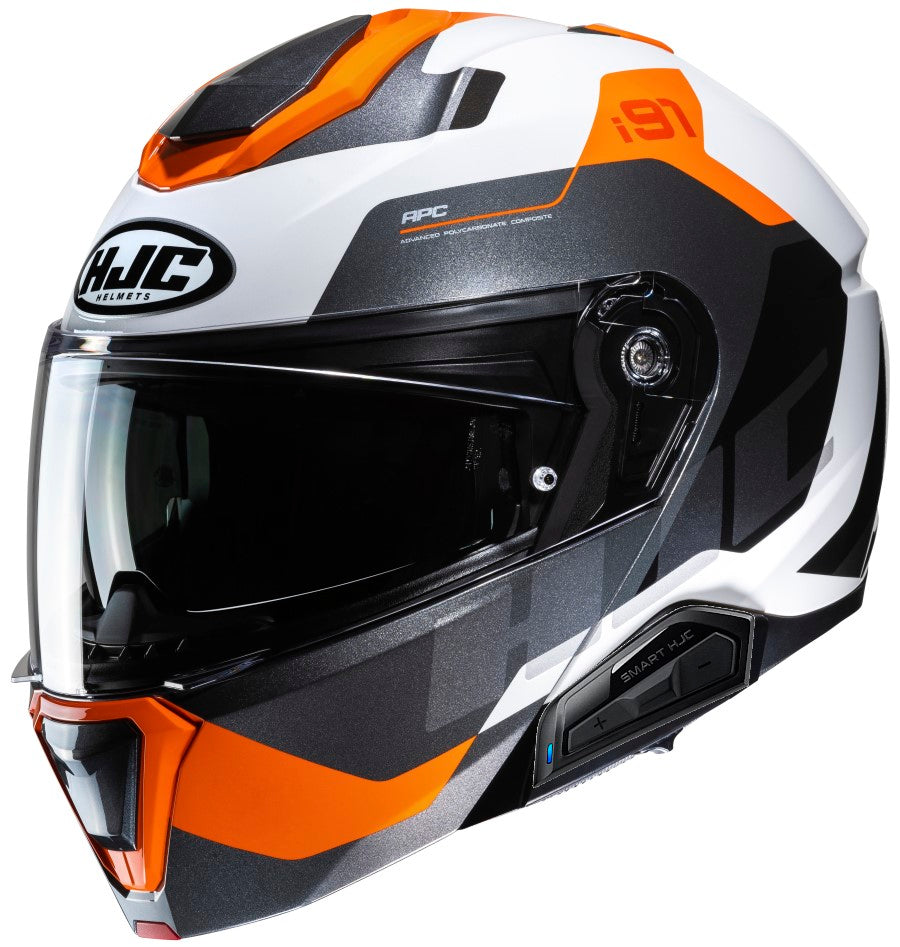 HJC i91 Modular Bluetooth Helmet Carst MC-7 21b installed