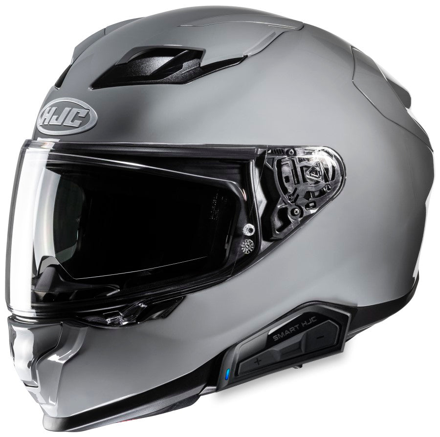 HJC F71 Full Face Bluetooth Helmet Nardo Grey 21b Installed