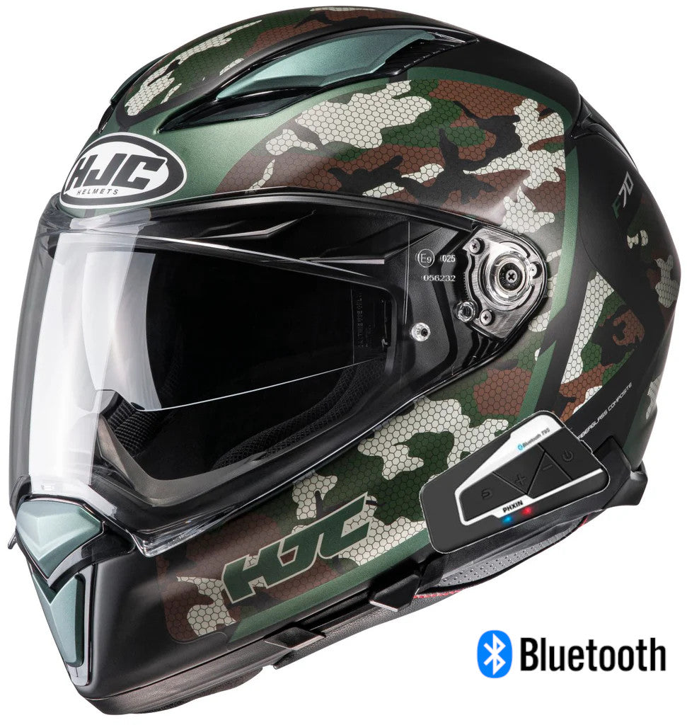 HJC F70 Bluetooth T9S Full Face Helmet Katra MC-4SF