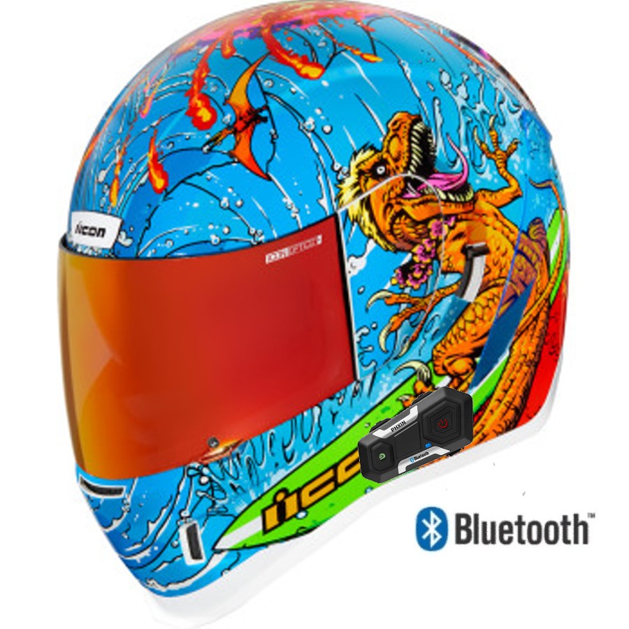 Icon Airform Dino Fury Motorcycle Helmet & Visor Motorbike Bike Full Face Lid
