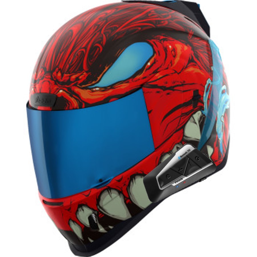 Icon Airform Full Face Bluetooth Helmet Manik'RR MIPS Red