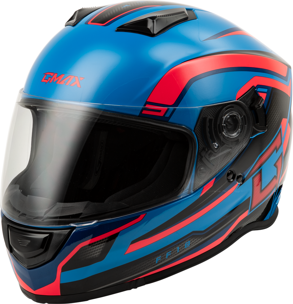 Gmax FF-18 Full Face Helmet Drift Graphic Black/Blue/Red