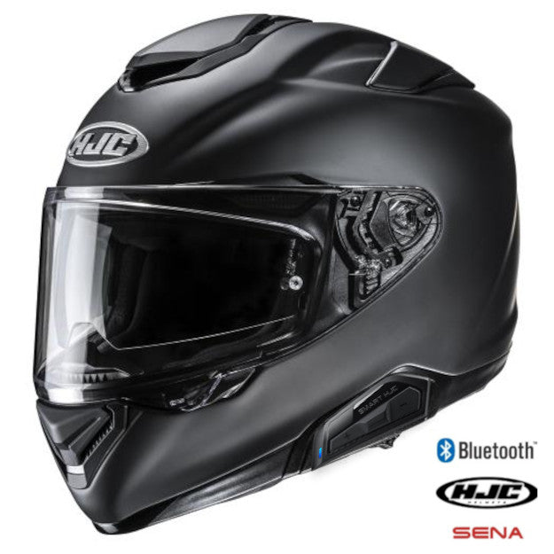 HJC RPHA 72 Full Face Bluetooth Helmet Matte Black 11b Installed