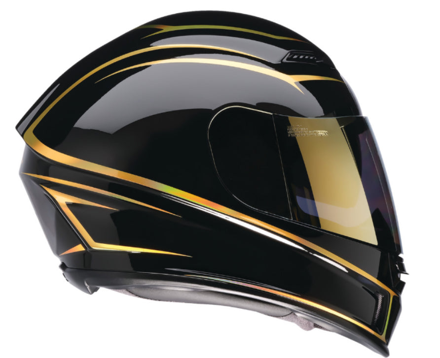 Z1R Jackal Full Face Bluetooth Helmet Foil Black Gold