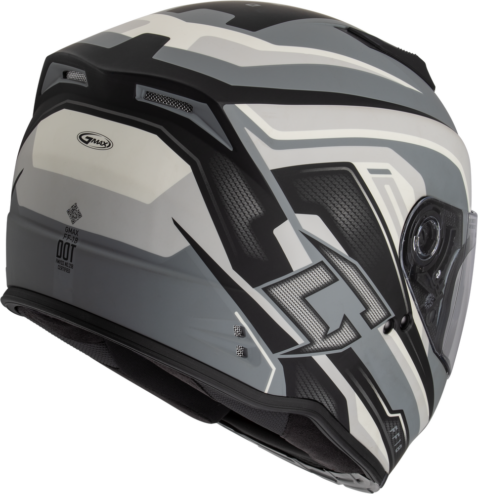 Gmax FF-18 Full Face Helmet Drift Graphic Grey/Silver/Black