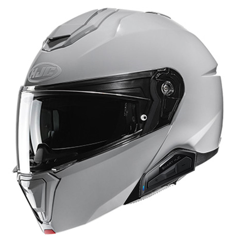 HJC i91 Modular Bluetooth Helmet Nardo Grey 21b installed
