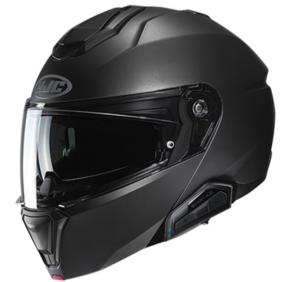 bluetooth installed motorcycle helmet HJC i91 Helmet Semi-Flat Titanium / Large