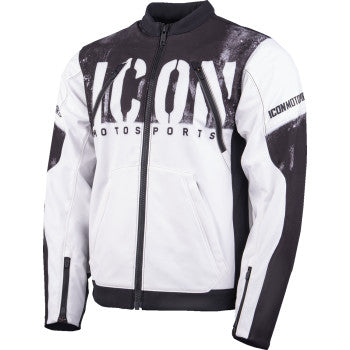 Icon Merc3 Anomlay Motorcycle Jacket White