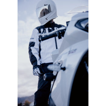 Icon Merc3 Anomlay Motorcycle Jacket White