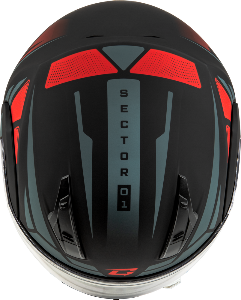 Gmax MD-04 Modular Snow Helmet Sector Matte Black Red