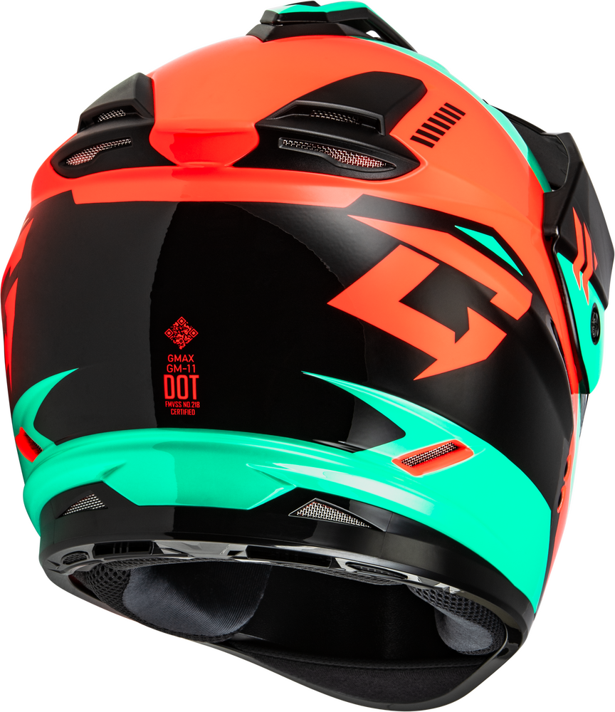Gmax GM-11S Ronin Dual Sport Bluetooth Helmet Black/Aqua/Coral