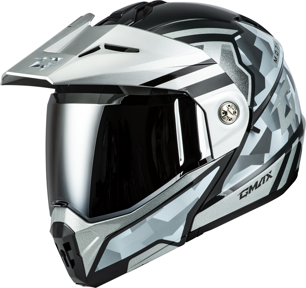 Gmax MD-74 Striker Modular Helmet Silver/Blue