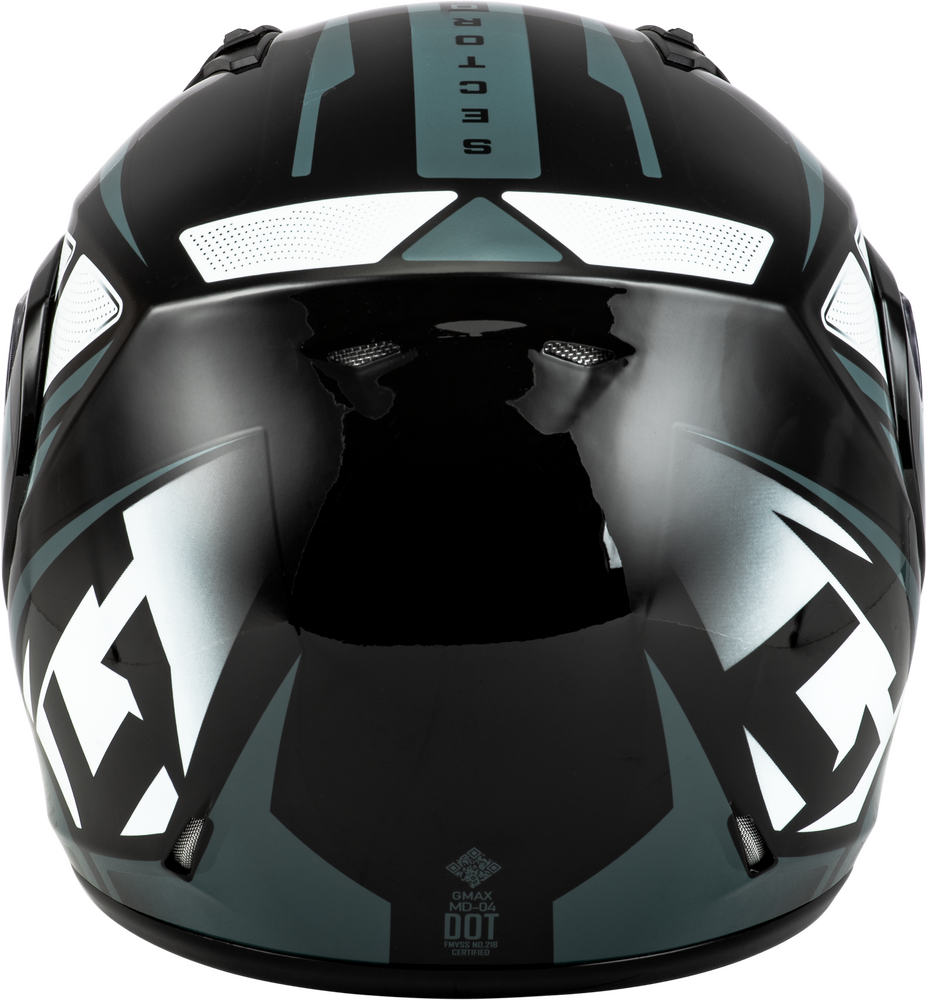 Gmax MD-04 Modular Snow Helmet Sector Gloss Black Silver Electric Shield