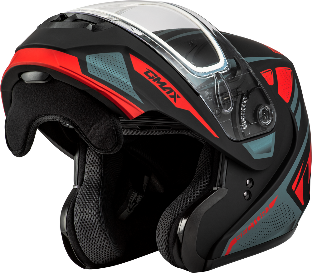 Gmax MD-04 Modular Snow Helmet Sector Matte Black Red