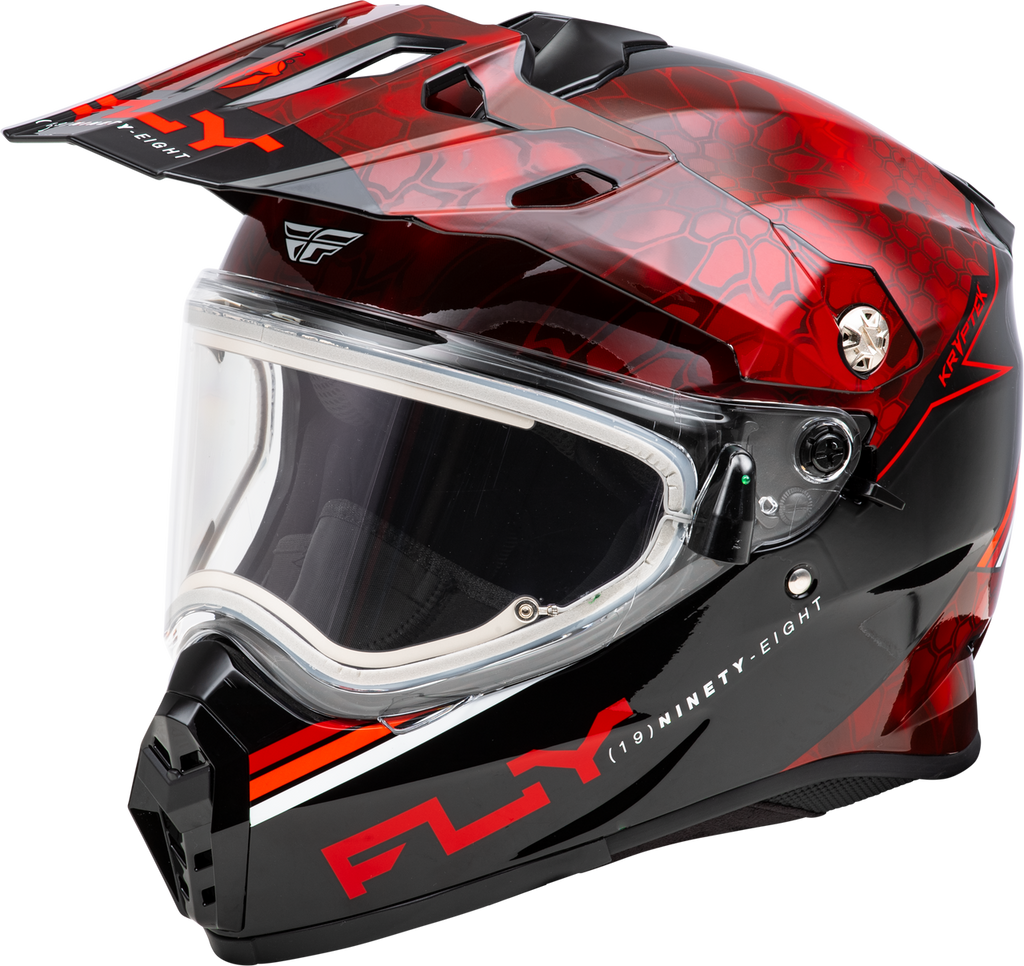 Fly Racing Trekker Conceal Snow Helmet Red Electric Shield