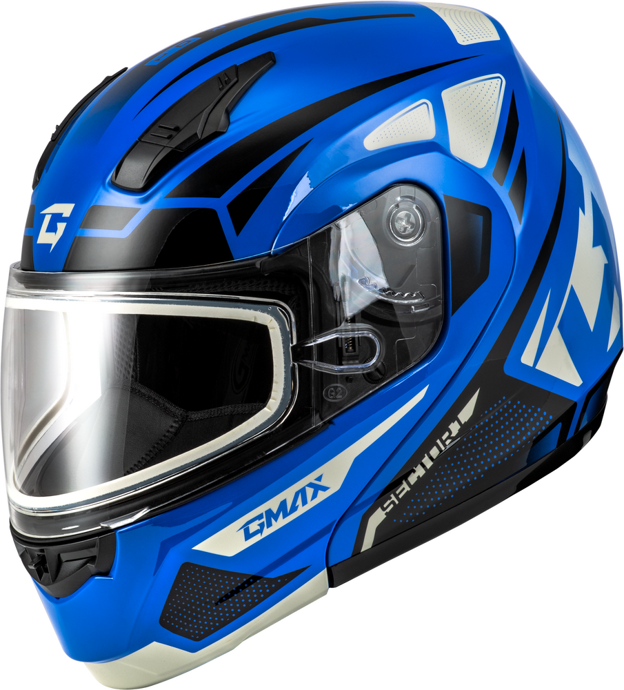 Gmax MD-04 Modular Snow Helmet Sector Gloss Black Blue