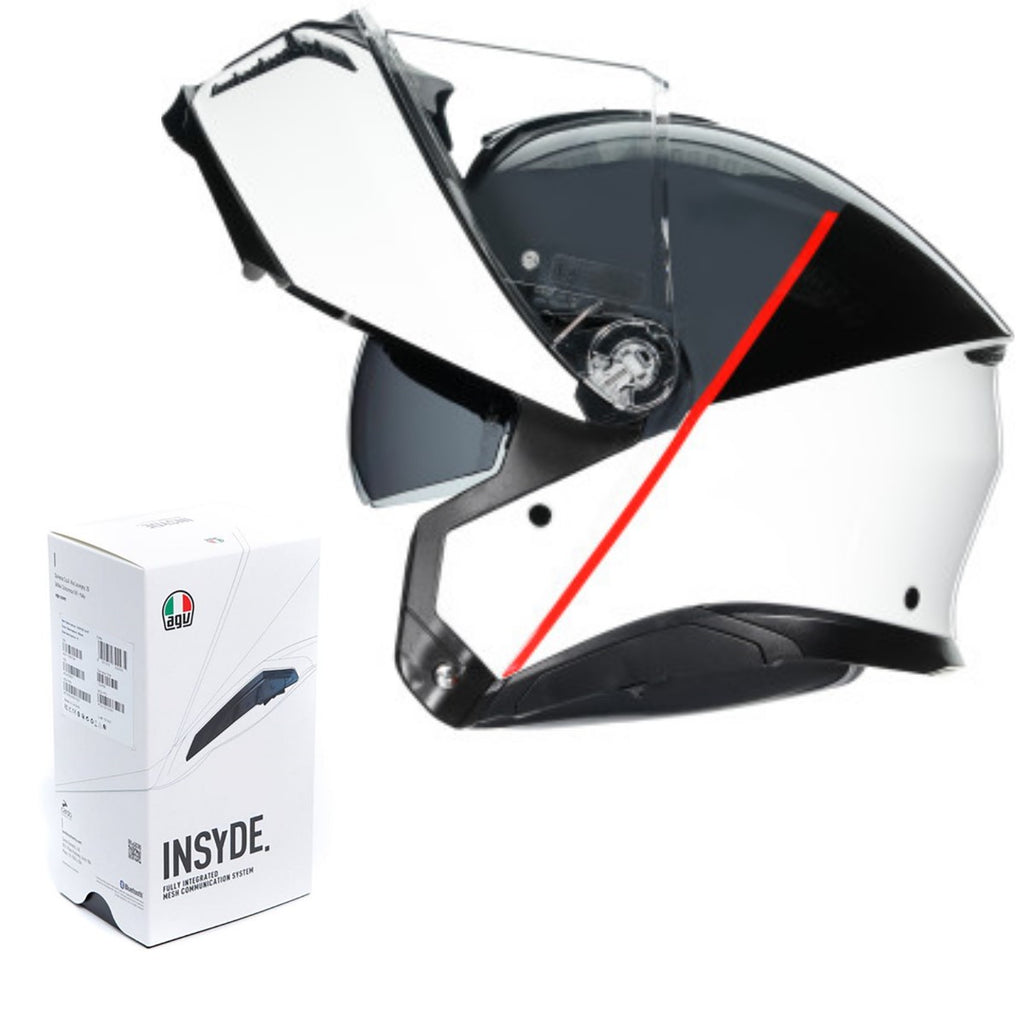 AGV Tourmodular Helmet Balance Graphic White/Gray/Red Cardo Insyde Installed