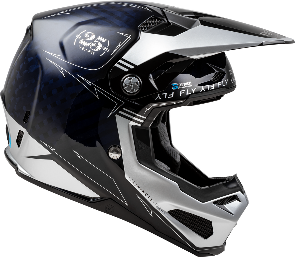 Fly Racing Formula S Off Road Helmet Carbon Legacy Blue Carbon/Silver Size XL