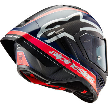 Alpinestars Supertech R10 Full Face Helmet Matte Black/Carbon Red Fluo/Blue