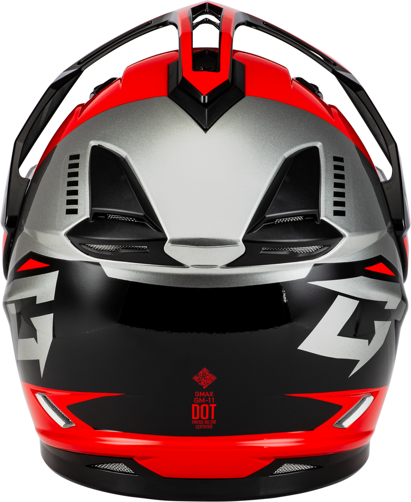 Gmax GM-11S Ronin Snow Helmet Black Red Electric Shield